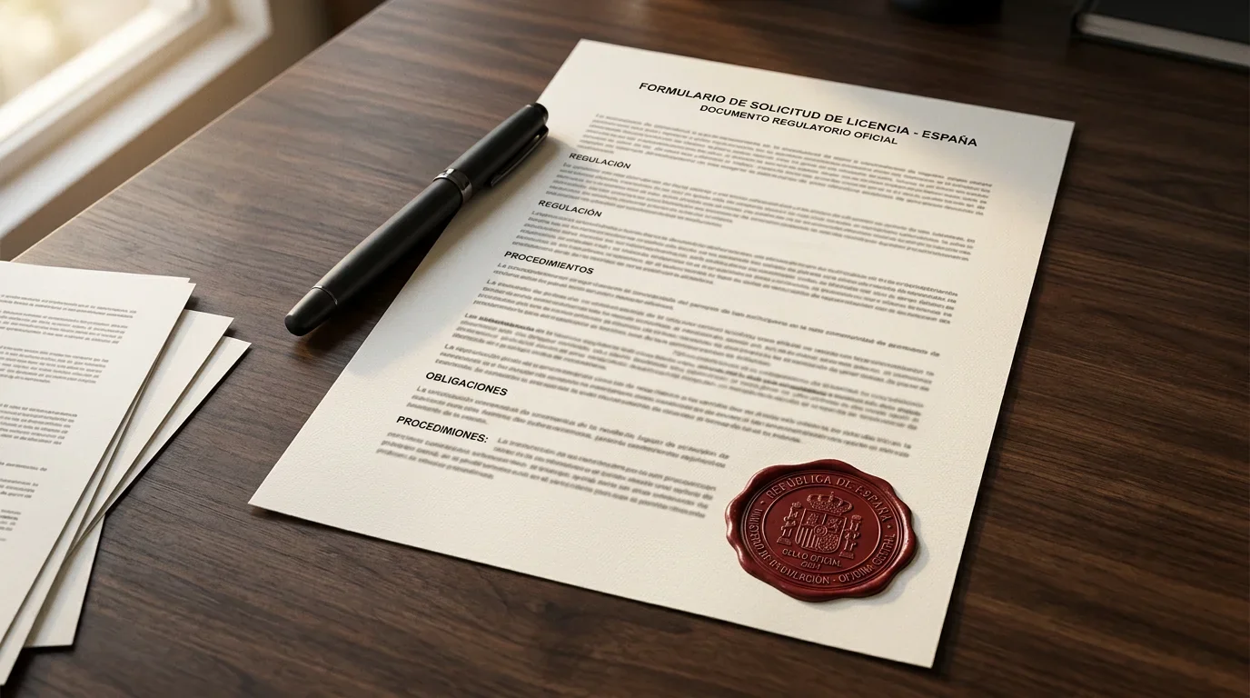 Documento oficial español con sello regulatorio sobre juego online